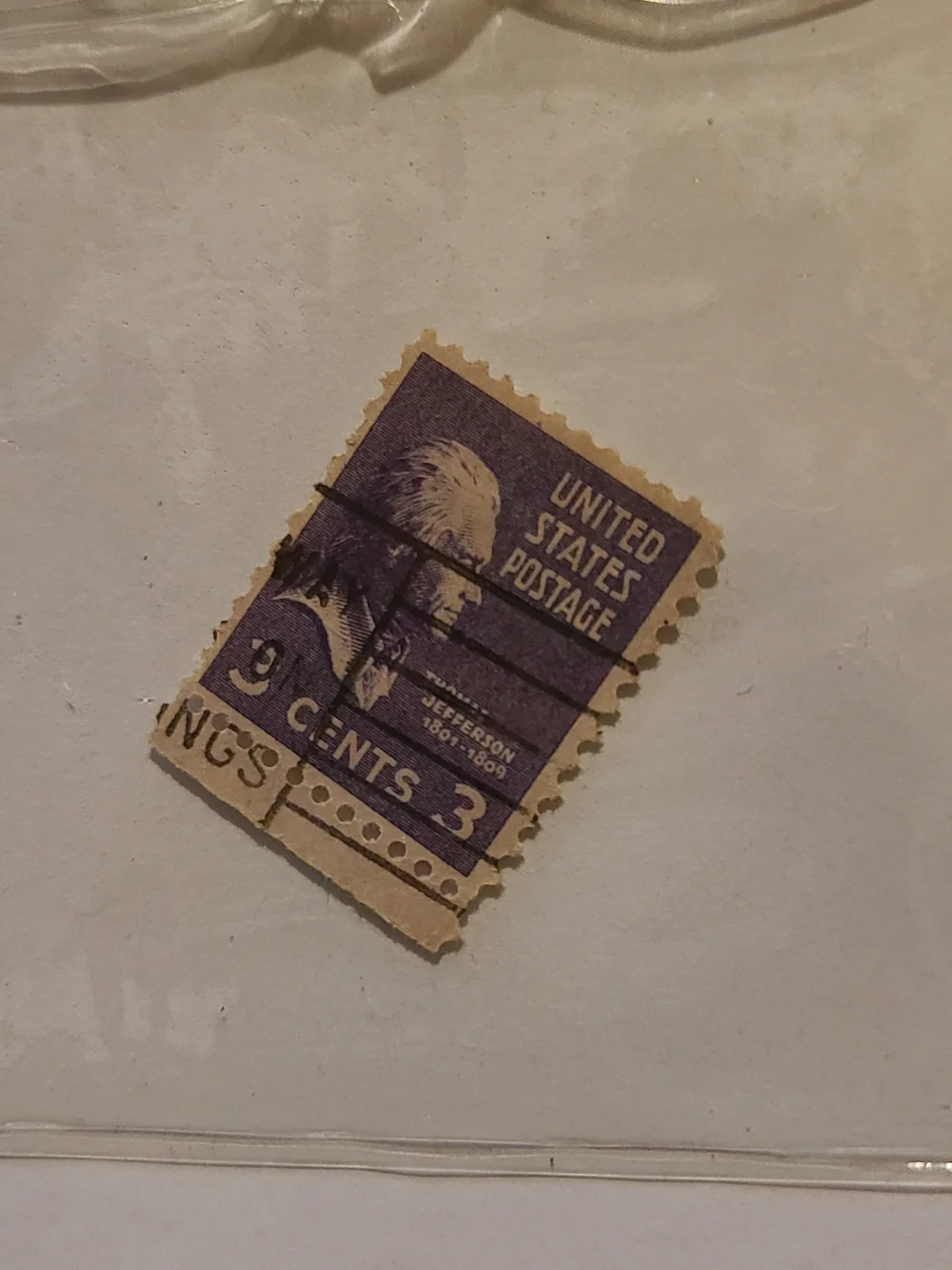 Vintage Purple U.S. Postage Stamp Pocket